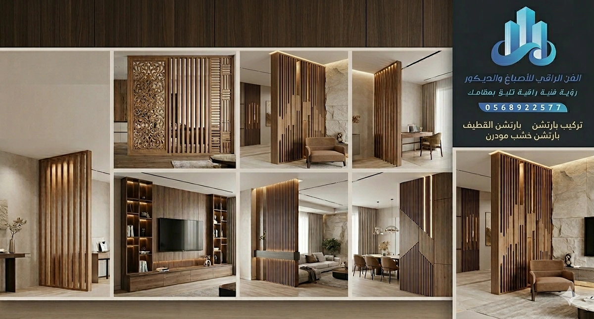 تركيب بارتشن خشب القطيف