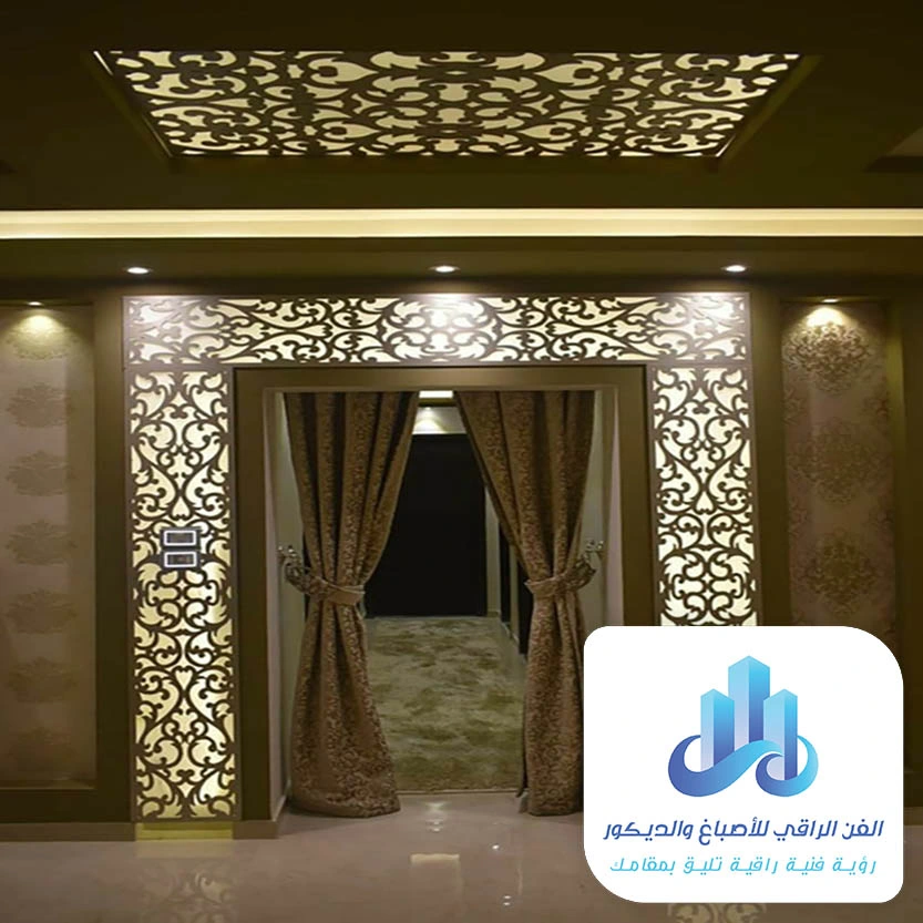 ديكور خشب محفور للمداخل الخبر